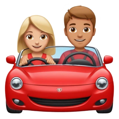 Men drives to her lovely girl in car of love sticker