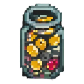 glass with coins sticker