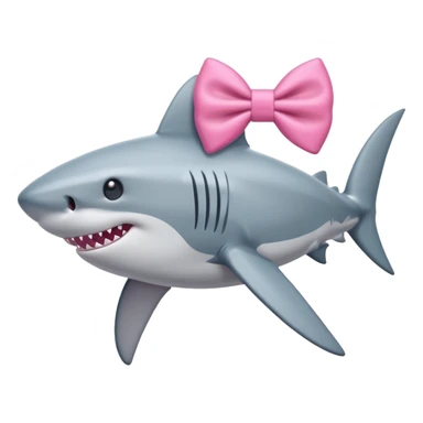 shark with a pink bow sticker