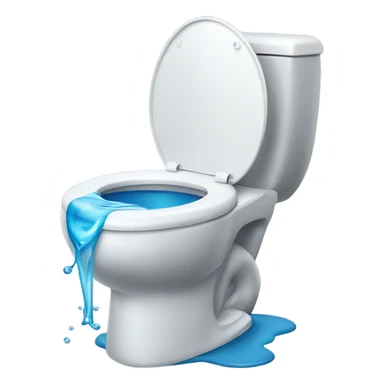 A toilet squirting water out of the lid sticker