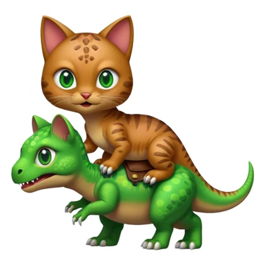 Dino riding kitten with lazer eyes sticker