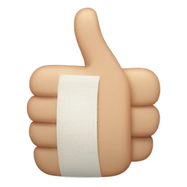 Thumbs up with half of a thumb in bandage sticker