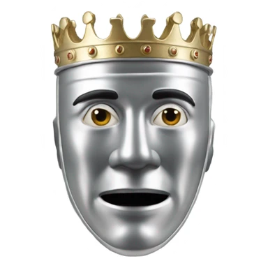 king baldwin IV in silver full face mask up with hands out sticker