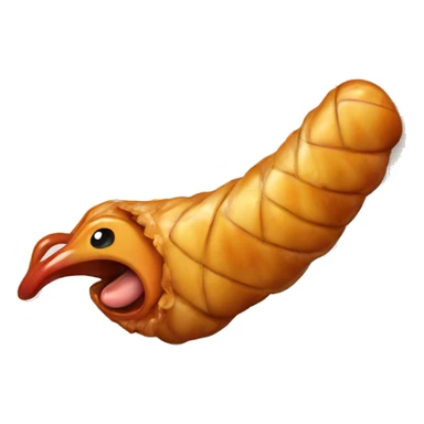 A worm eating a chicken wing sticker