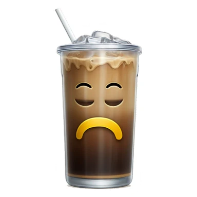 Iced coffee in a libbey cup (beer glass can) with bamboo lids and straw. No face or smiley sticker