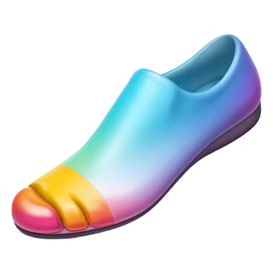 white foot, three-dimensional, glossy, smooth color gradients, soft shadows, realistic shape, cute emoji appearance, soft shadow under the foot sticker