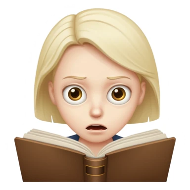 человек читает быстро, лицо испуганно sticker