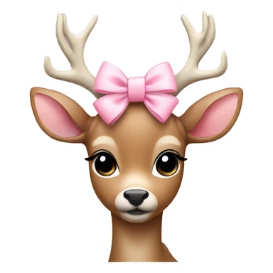 deer with baby pink bows sticker