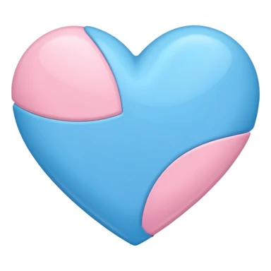 Sky blue and baby pink heart sticker
