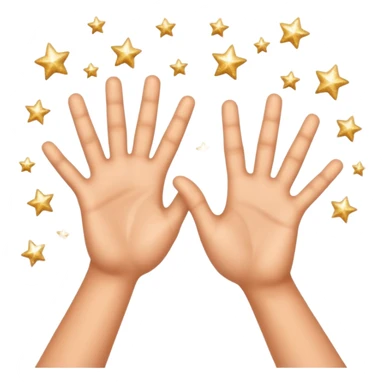 Two hands giving jazz-hands motion, maybe with little sparkles. sticker