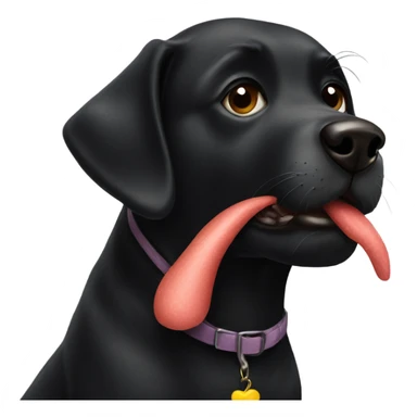 Black dog sending a kiss sticker