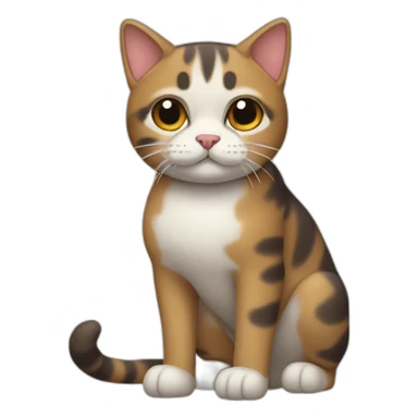 Un gato con cuerpo de perro sticker