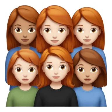 one ginger girl two brown haired girls sticker