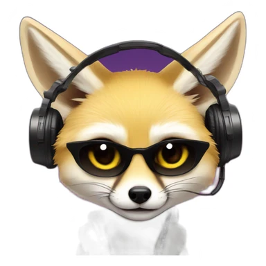 Fennec Fox as a DJ sticker