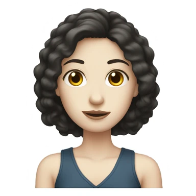 drak hair pale skin sticker