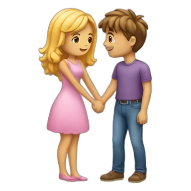 femme et homme qui refont un bisous sticker