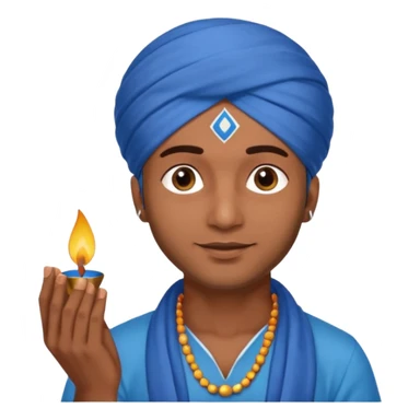 diwali man with blue turban and diwali sticker