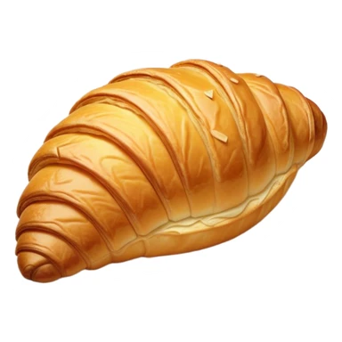 Cinematic golden croissant, perfectly flaky with crisp layers, slightly cracked to reveal buttery soft interior, warm golden glow, highly detailed and inviting. sticker
