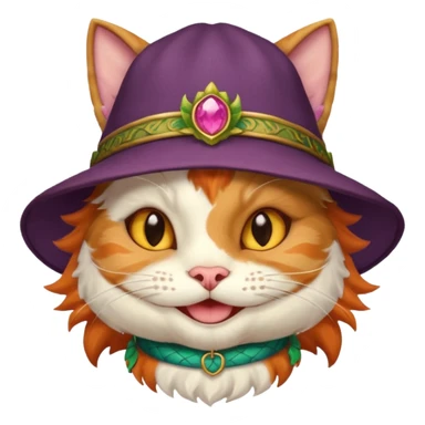 A cat with a hat and dragon corps sticker