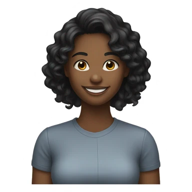 30 year old smiling girl with wavy black hair sticker