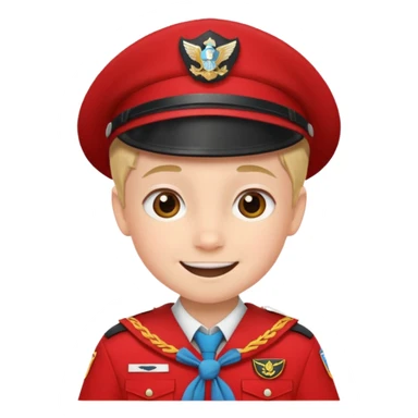 red uniform wearing scout kid sticker