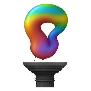 rainbow poop on a pedestal sticker