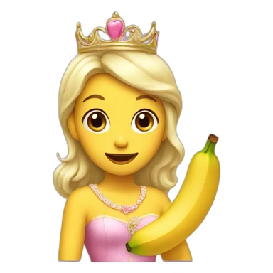Princess eating a banana sticker