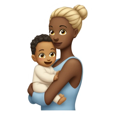 8month baby boy in his mom arms sticker