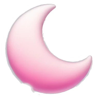 Pink crescent moon with sparkly white clouds sticker