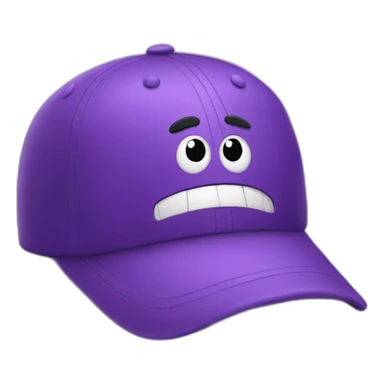 purple baseball hat with a text that says happy sticker
