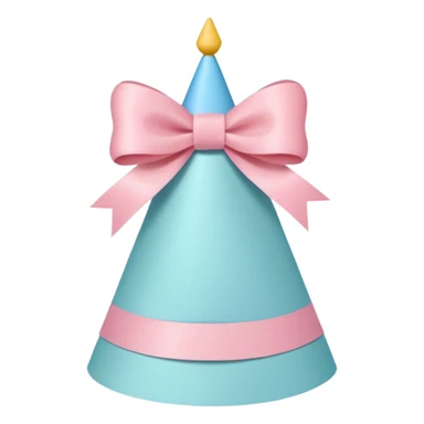 birthday hat with a bow, pastel colors sticker