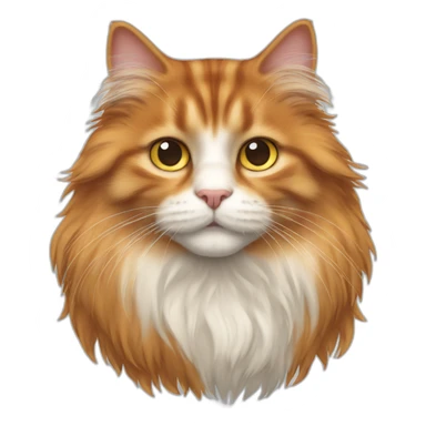 long haired siberian ginger cat sticker