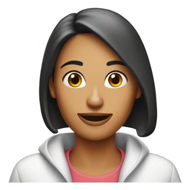 My wife with a hotdog sticker