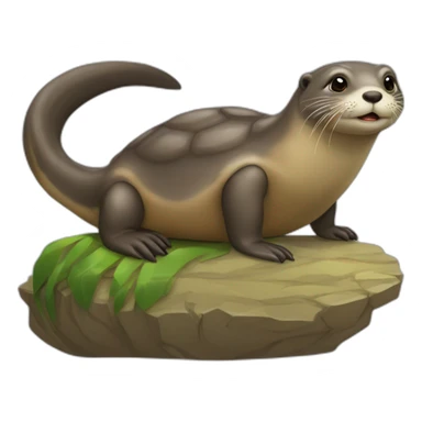 Une loutre sur une tortue sticker
