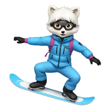 Snowboarder Arctic Fox sticker