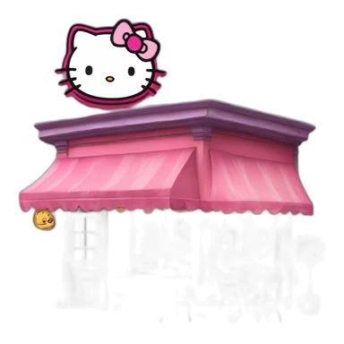 hello kitty bebendo café sticker