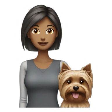 Woman-with-yorkie sticker