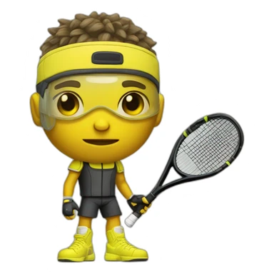 cyberpunk yellow tone dude in tennis uniform sticker
