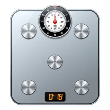 Digital weight scale with 0:00 on it sticker