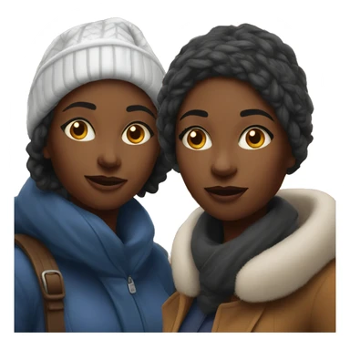 Two black women at a Christmas market sticker