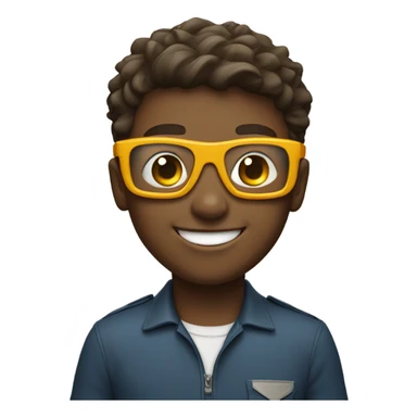 smiling boy with goggles sticker