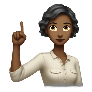 A girl flipping someone off with her middle finger not a peace sign sticker