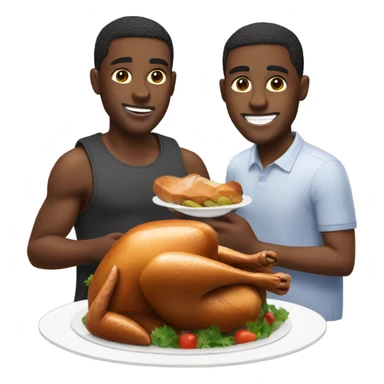 african american guy eating turkey sticker