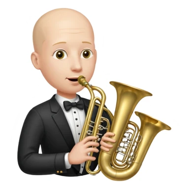 Tuba, von gltzköpfigen Mann gespielt sticker