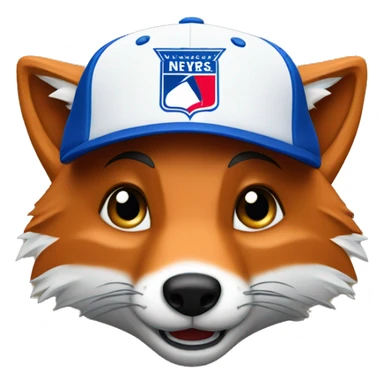 Fox wearing New York Rangers cap sticker