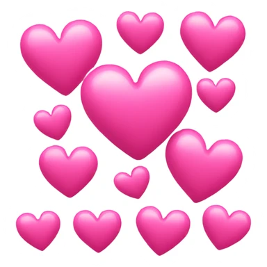 5 pink hearts sticker