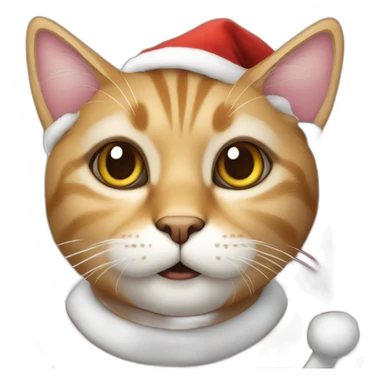 a cat in Santa Claus costume sticker