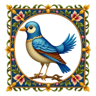 a bird like on medieval tapestries sticker