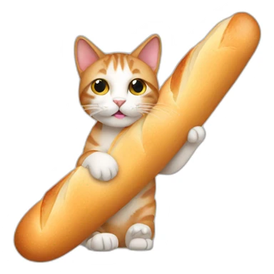 cat with baguette sticker