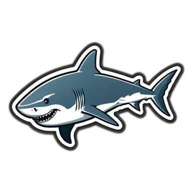 Shark in boots “Nike” sticker